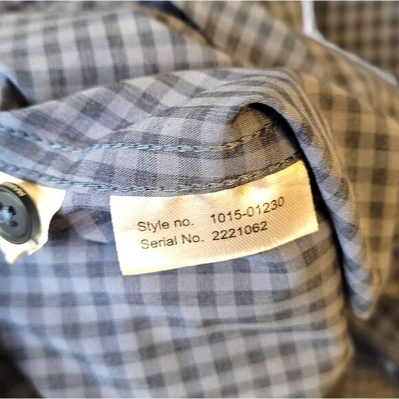 Mammut Men's Blue Gingham Eldora Logo Button Down Shirt Size US L - Picture 4 of 7